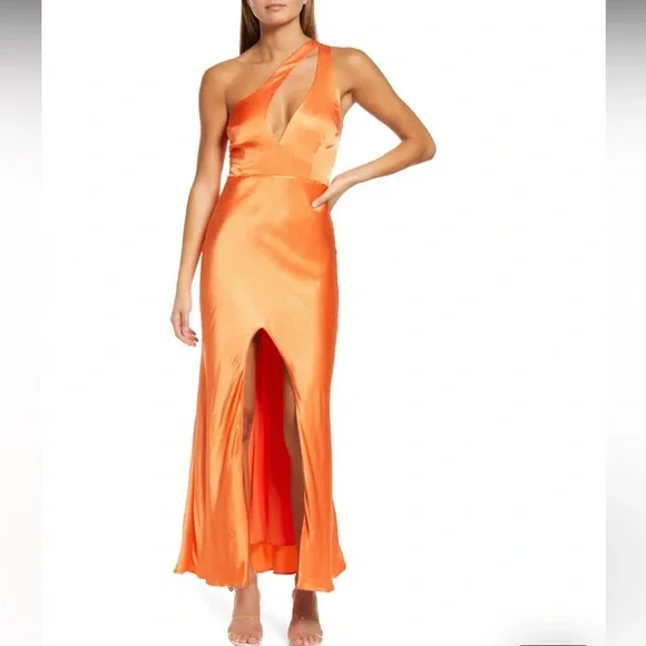open lace back dress Arabella Bardot flare midi dress by Kevan Jon rust orange – Deja Elite  Boutique